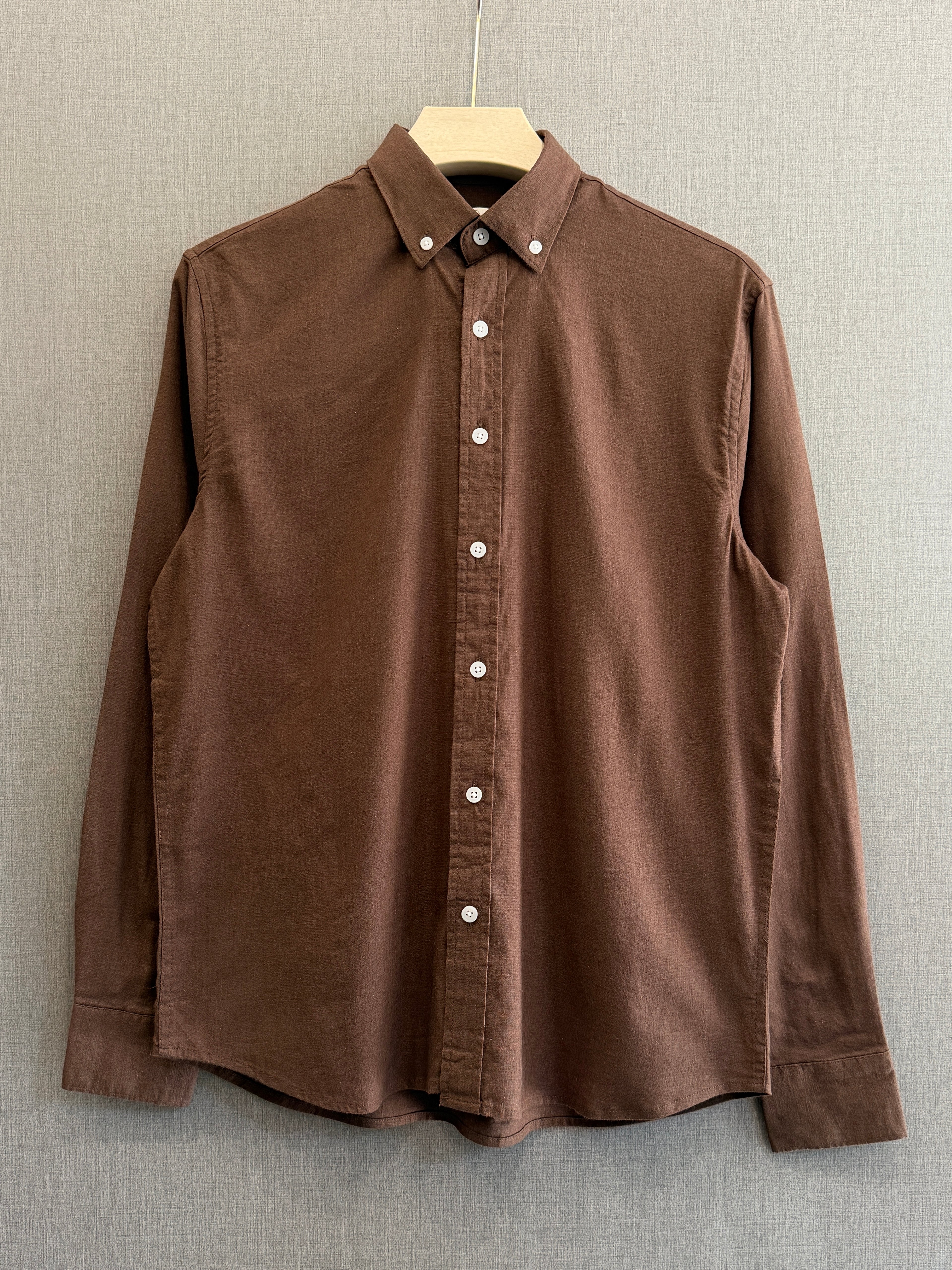 Auraa Linen Shirt – Mocha Brown