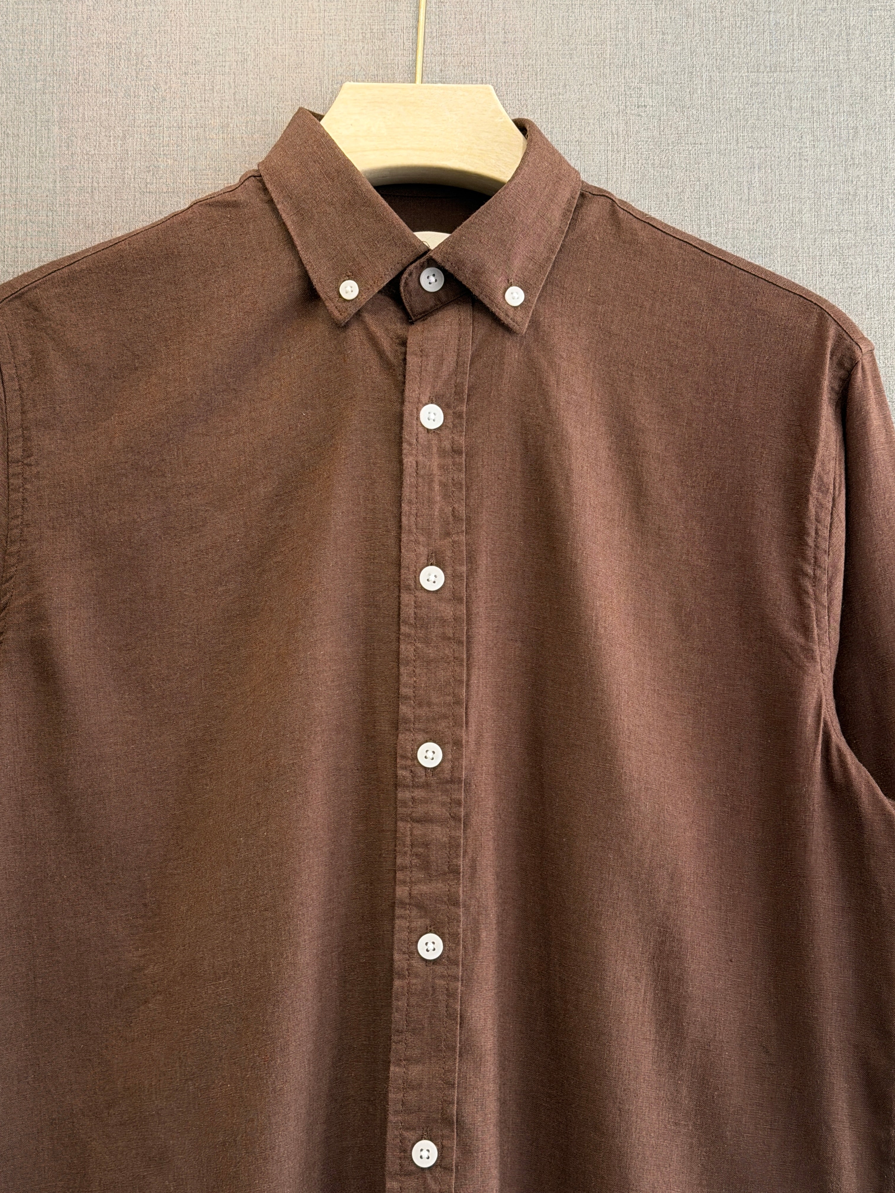 Auraa Linen Shirt – Mocha Brown