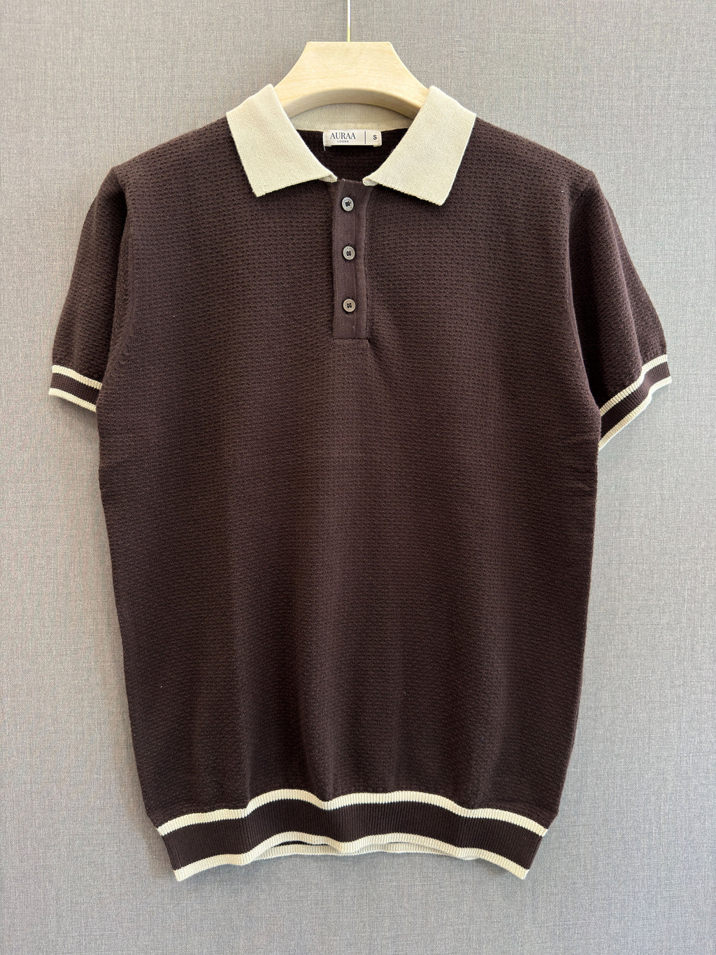 Textured Knit Polo - Espresso