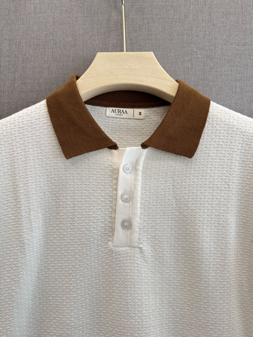 Textured Knit Polo - Ivory