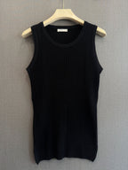 Essential Ribbed Tank - Black