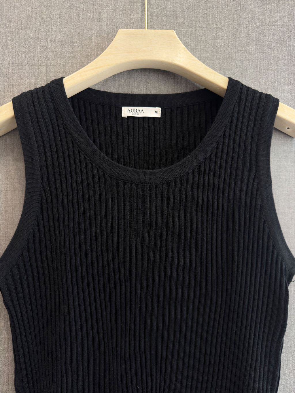 Essential Ribbed Tank - Black