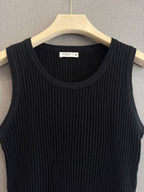 Essential Ribbed Tank - Black