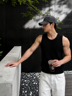 Essential Ribbed Tank - Black