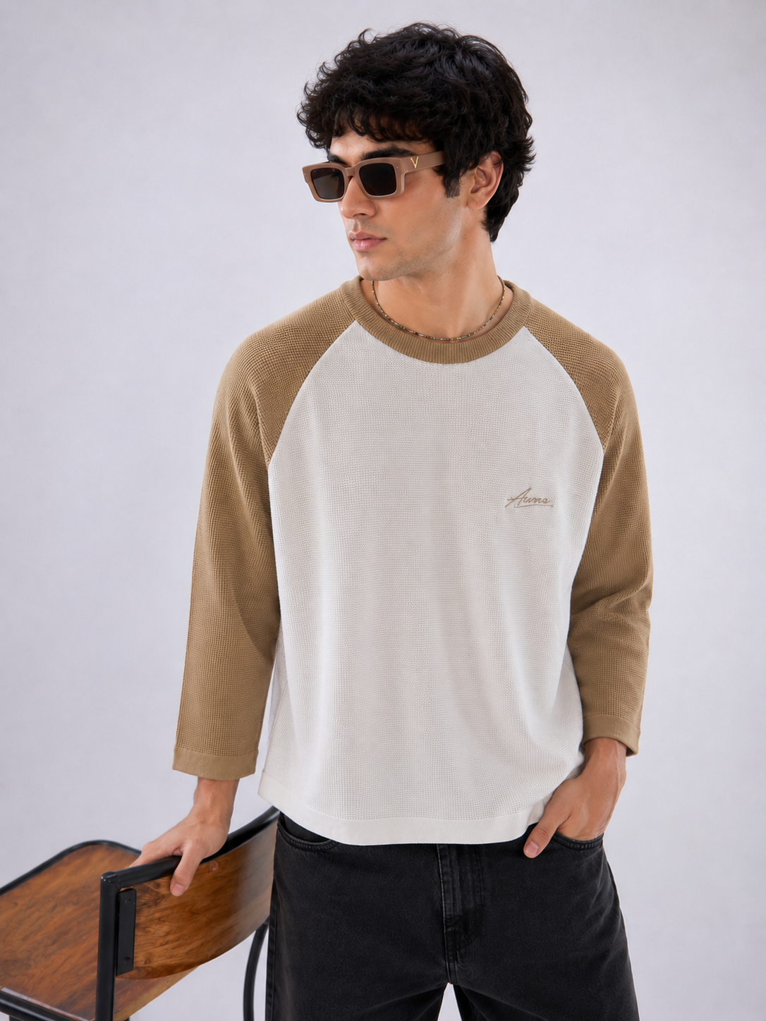 Auraa Signature Knit Crop - Camel Beige