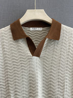 Wave Knit Polo - Vintage Cream