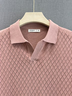 Diamond Knit Polo - Dusty Rose