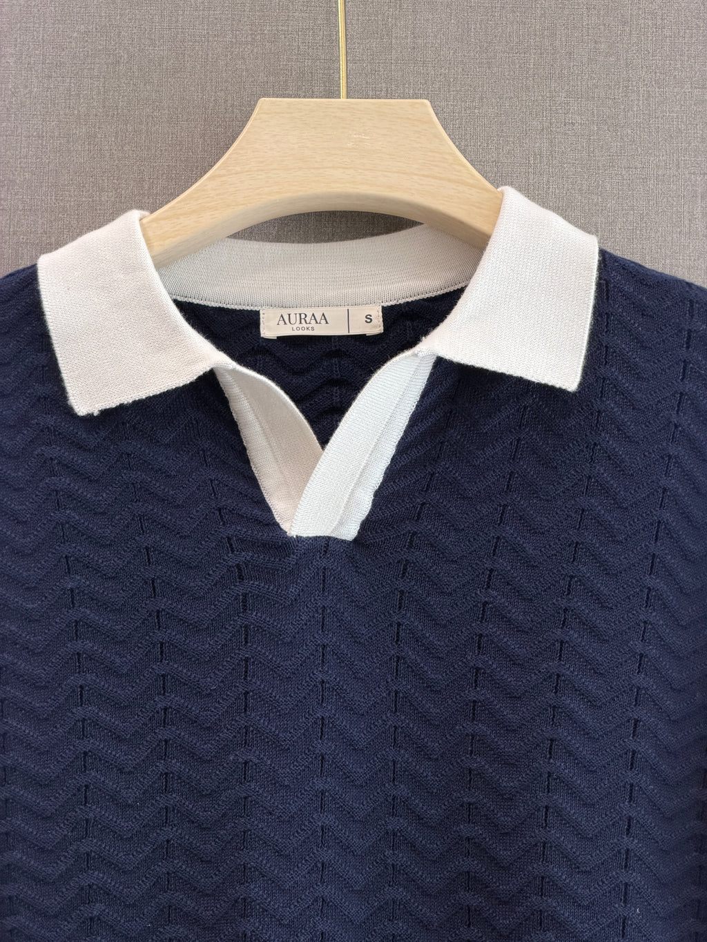 Wave Knit Polo - Midnight Navy
