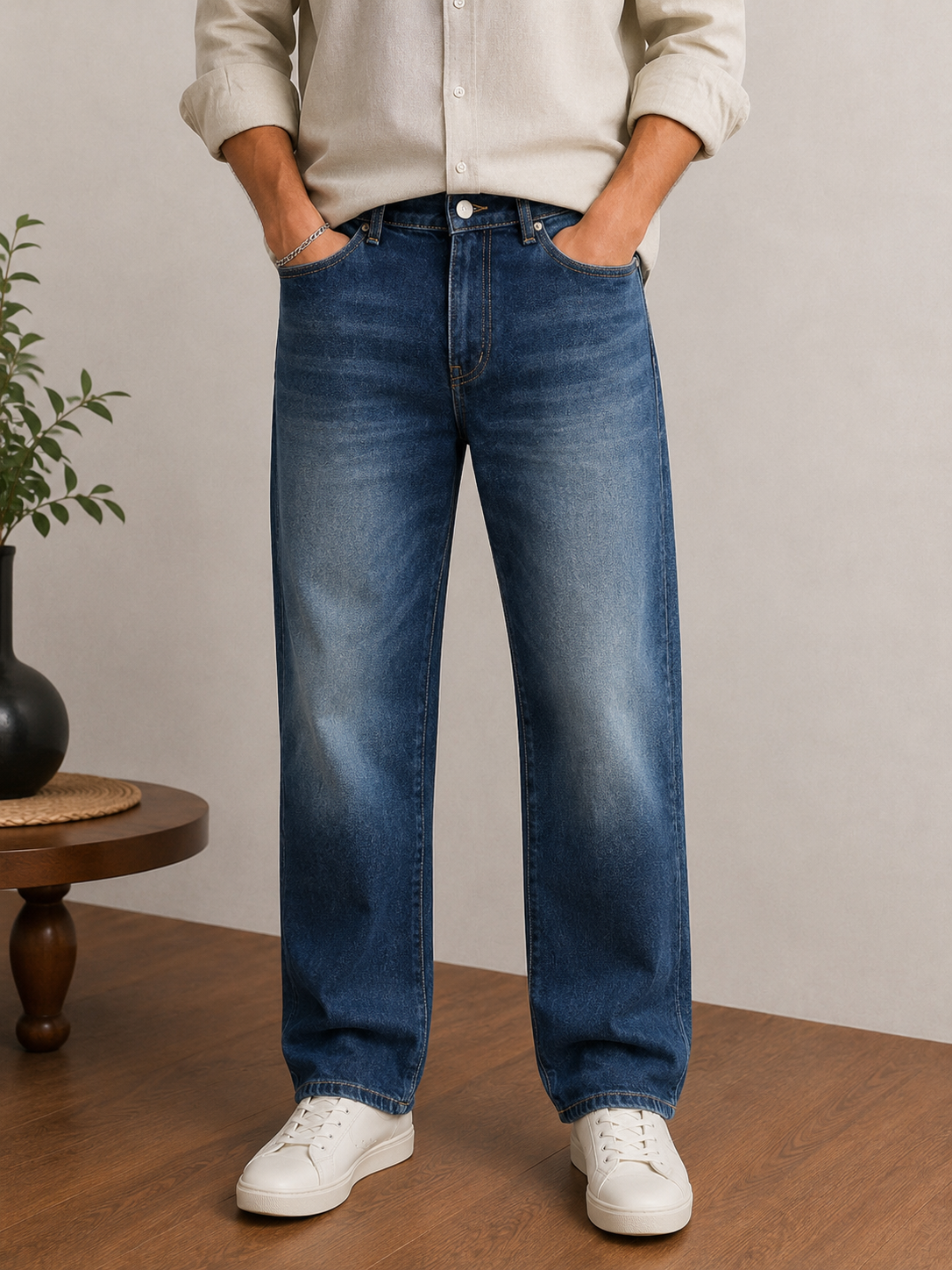 Vintage Straight Fit Jeans 2 - Indigo Blue