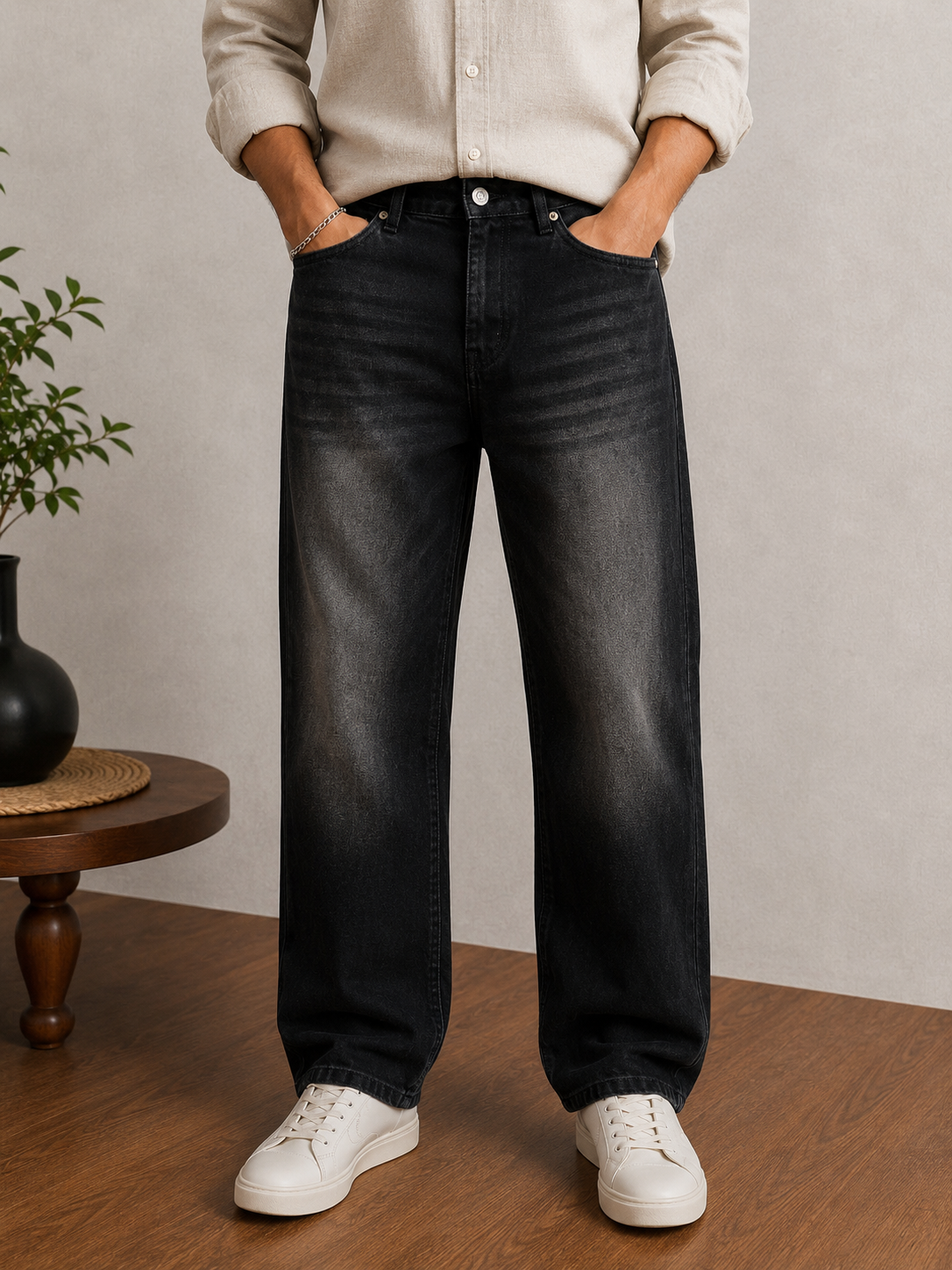 Vintage Straight Fit Jeans 6 - Jet Black
