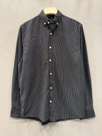 Pinstripe Cotton Shirt - Charcoal Black