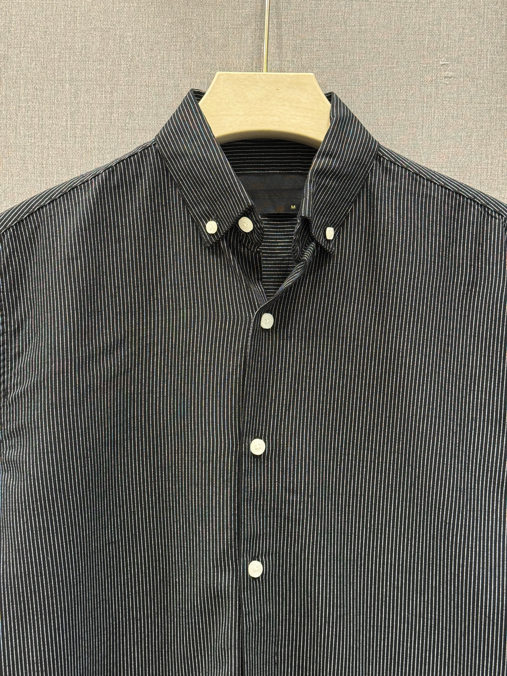 Pinstripe Cotton Shirt - Charcoal Black