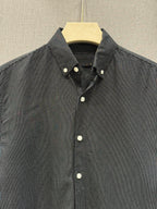 Pinstripe Cotton Shirt - Charcoal Black