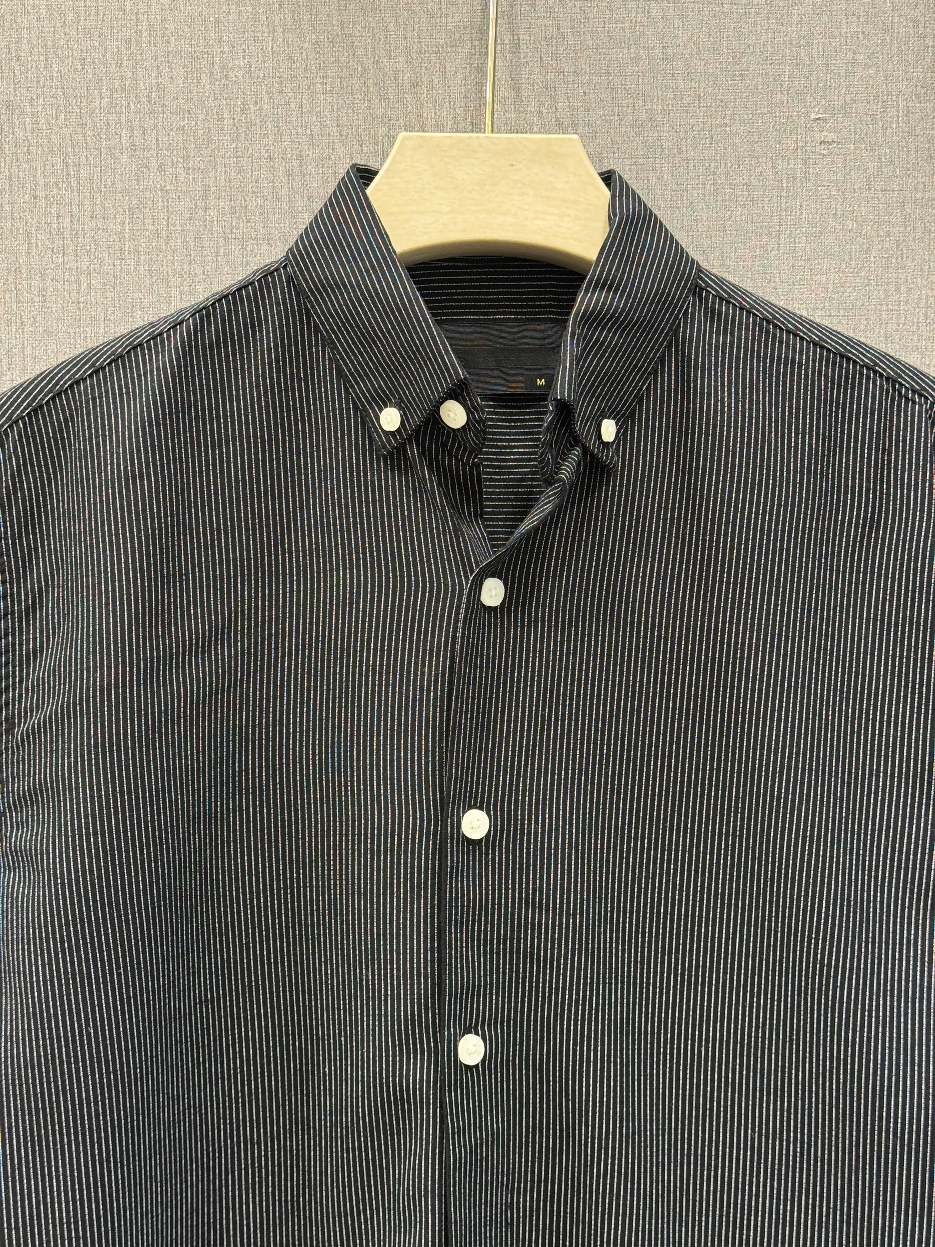 Pinstripe Cotton Shirt - Charcoal Black