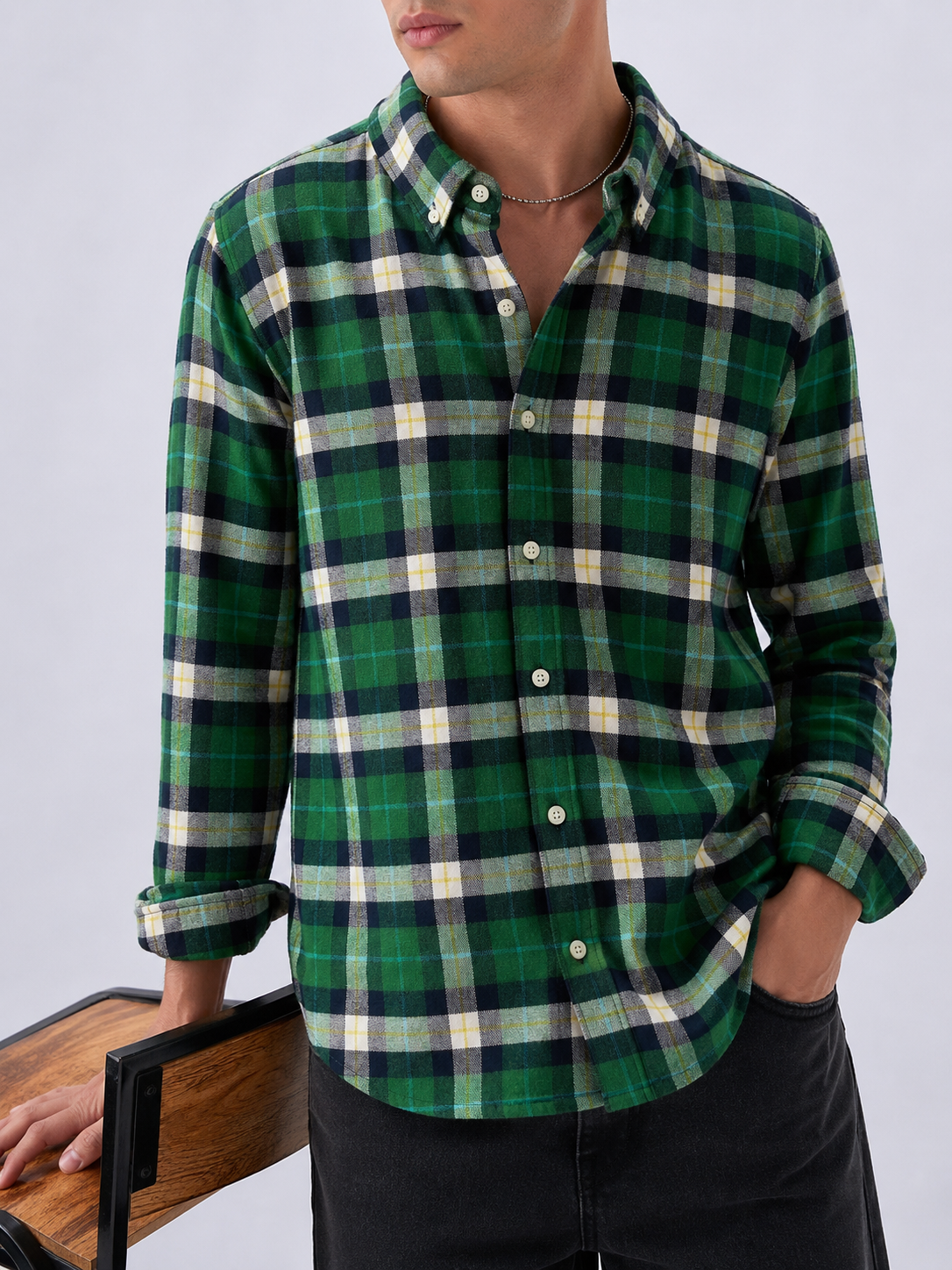 Heritage Check Shirt - Emerald Green