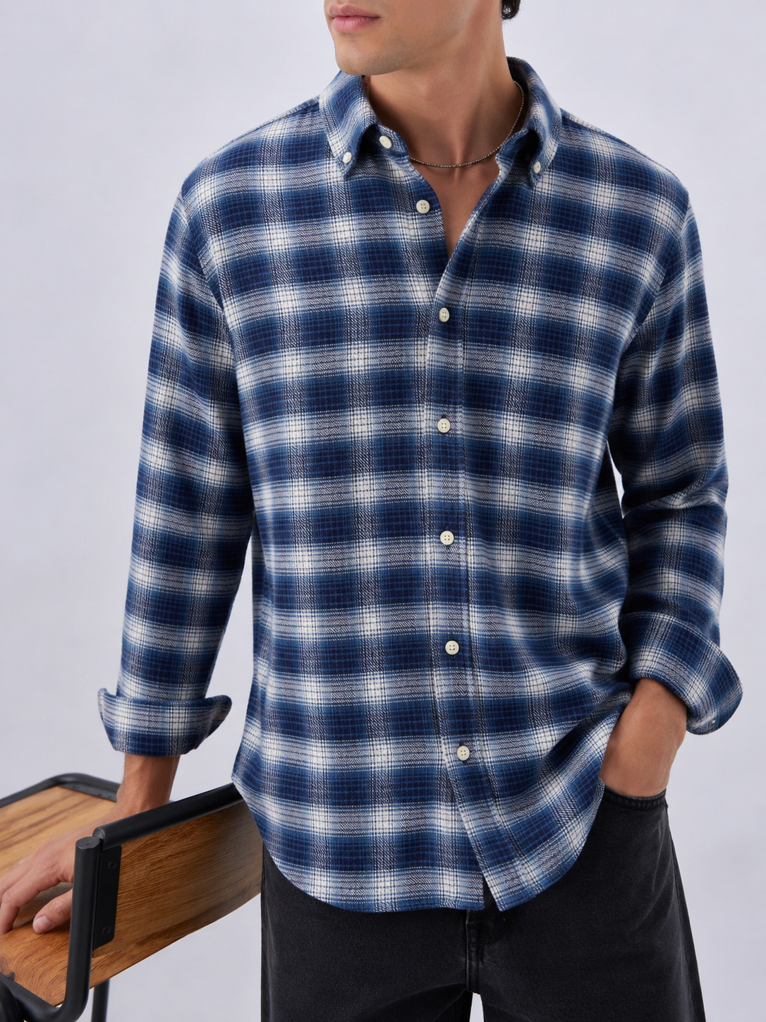 Heritage Check Shirt - Arctic Blue