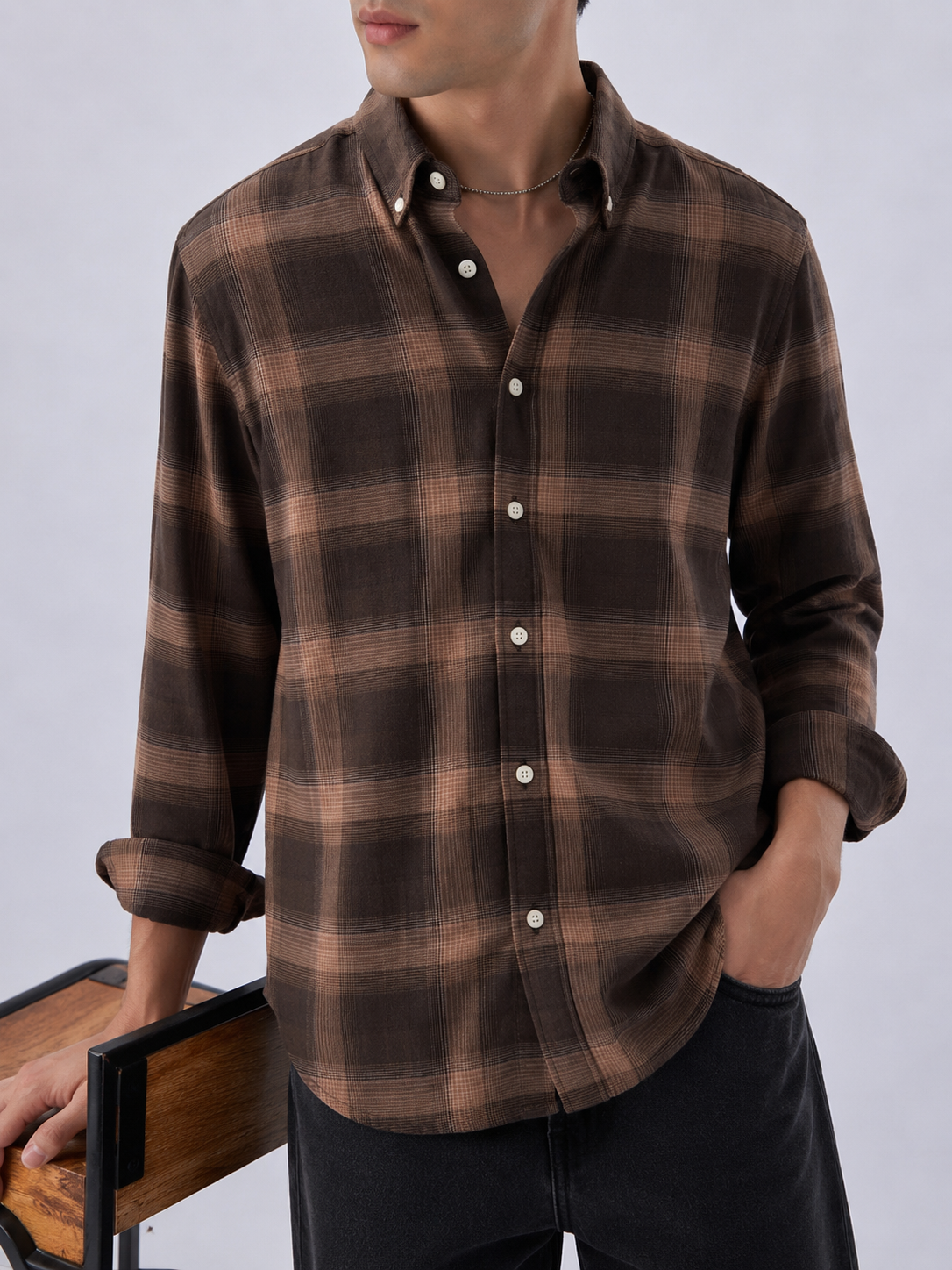 Heritage Check Shirt - Cocoa Brown