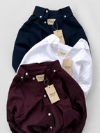 Classic Cotton Linen Shirt - Burgundy