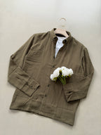 Gauze Cotton Box Fit Shirt - Olive