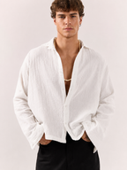 Gauze Cotton Box Fit Shirt - Off White
