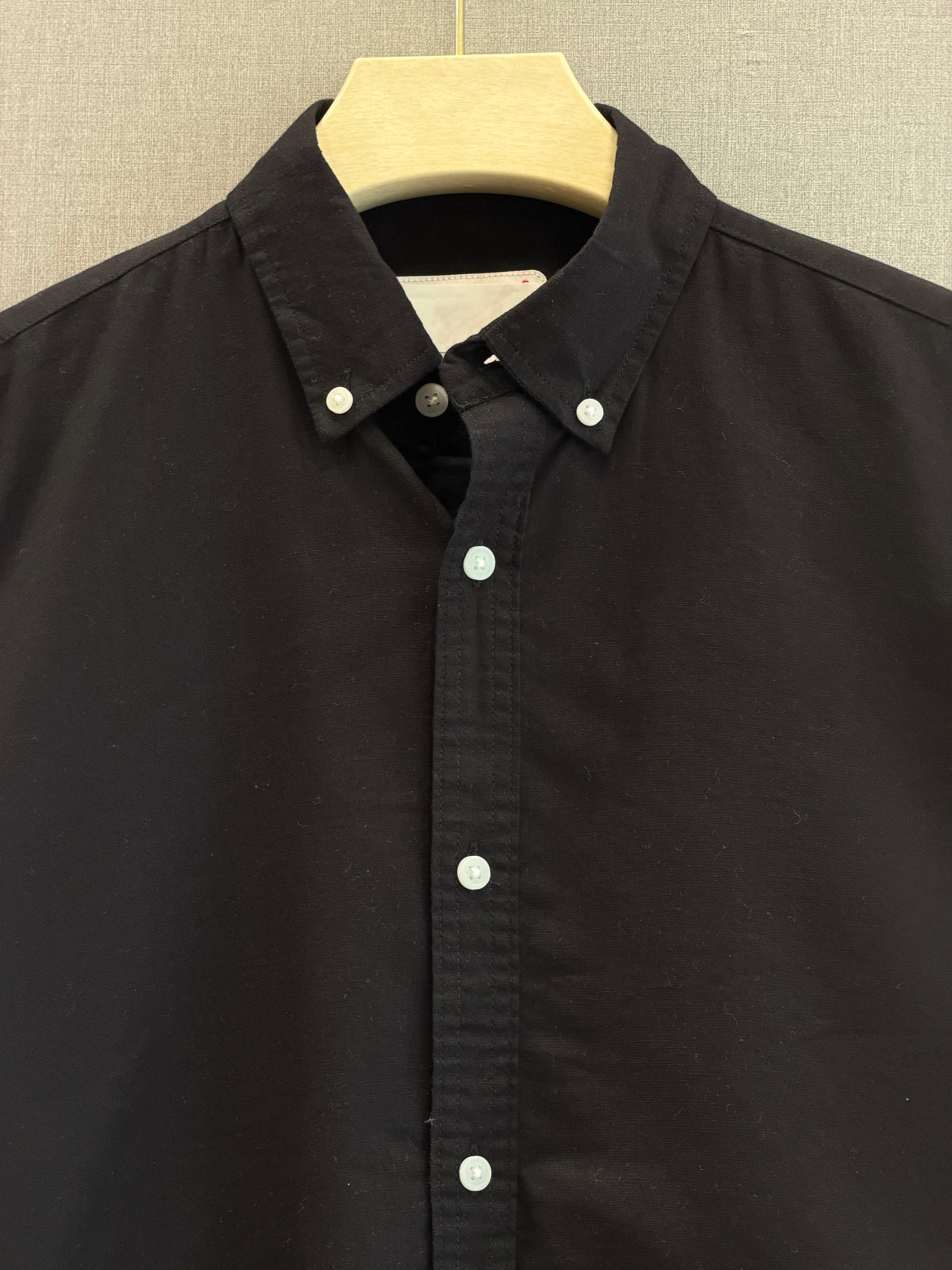 Classic Cotton Linen Shirt - Black