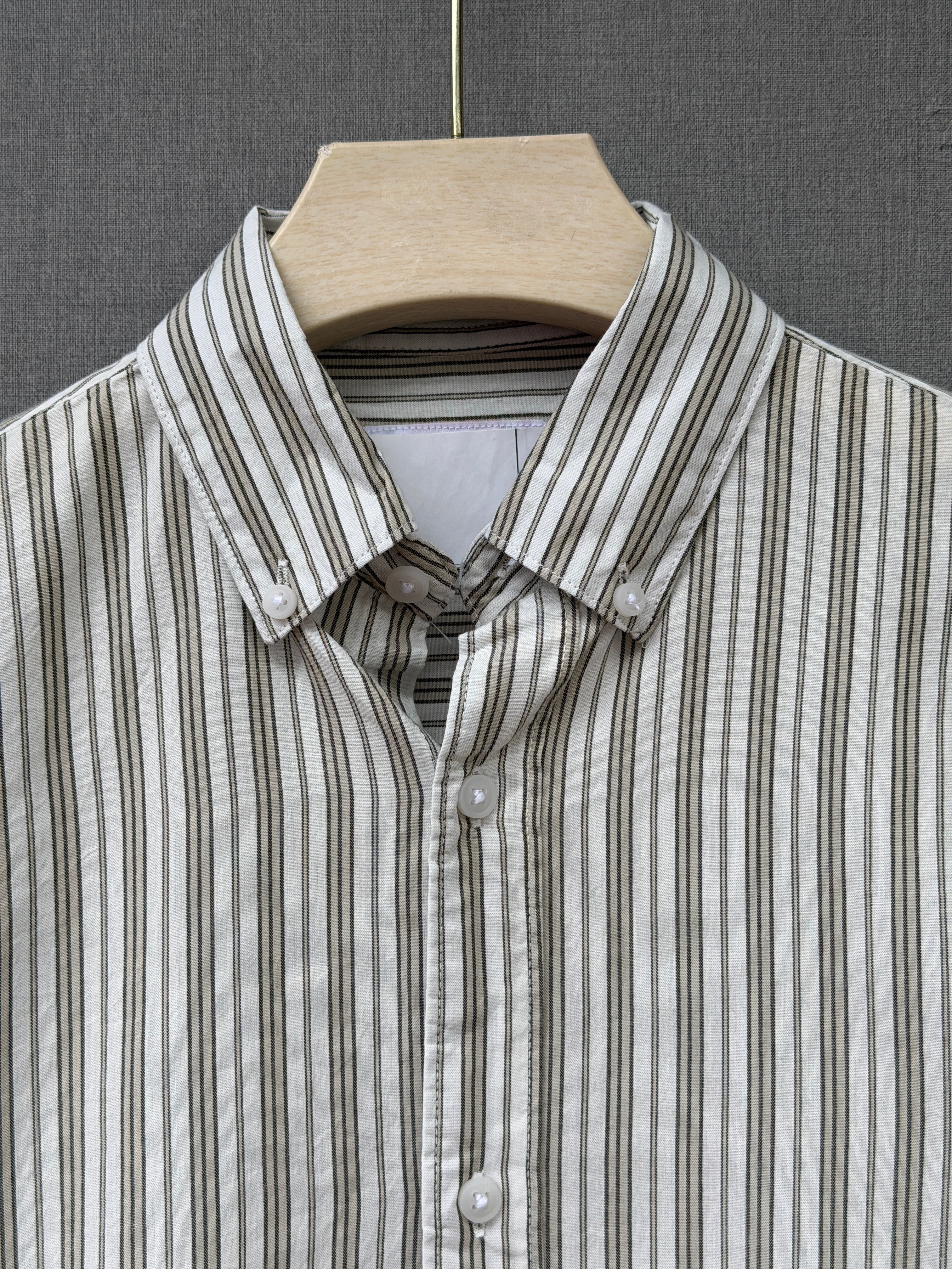 Premium Stripe Shirt - Stone Grey