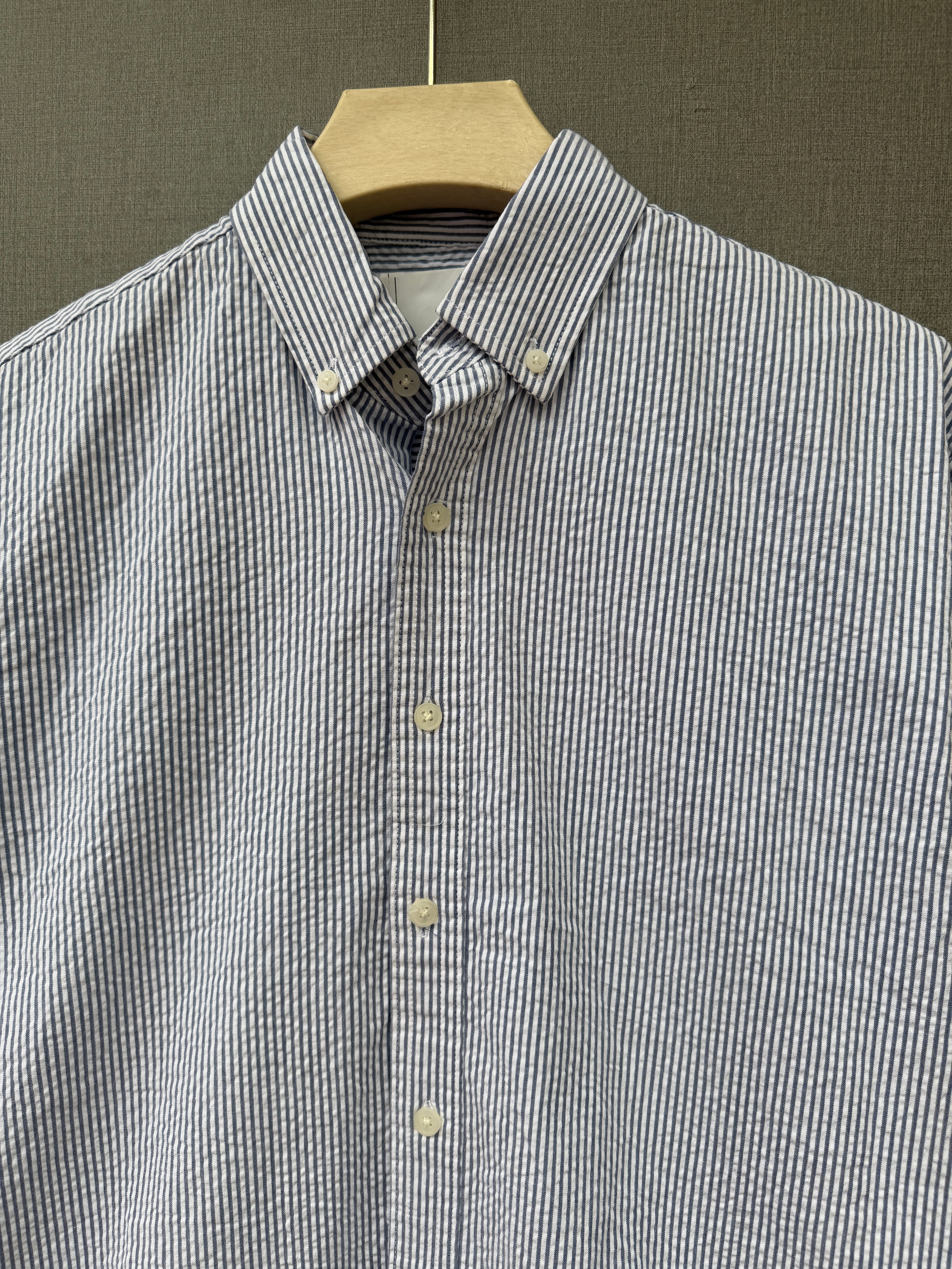 Premium Stripe Shirt - Blue Seersucker