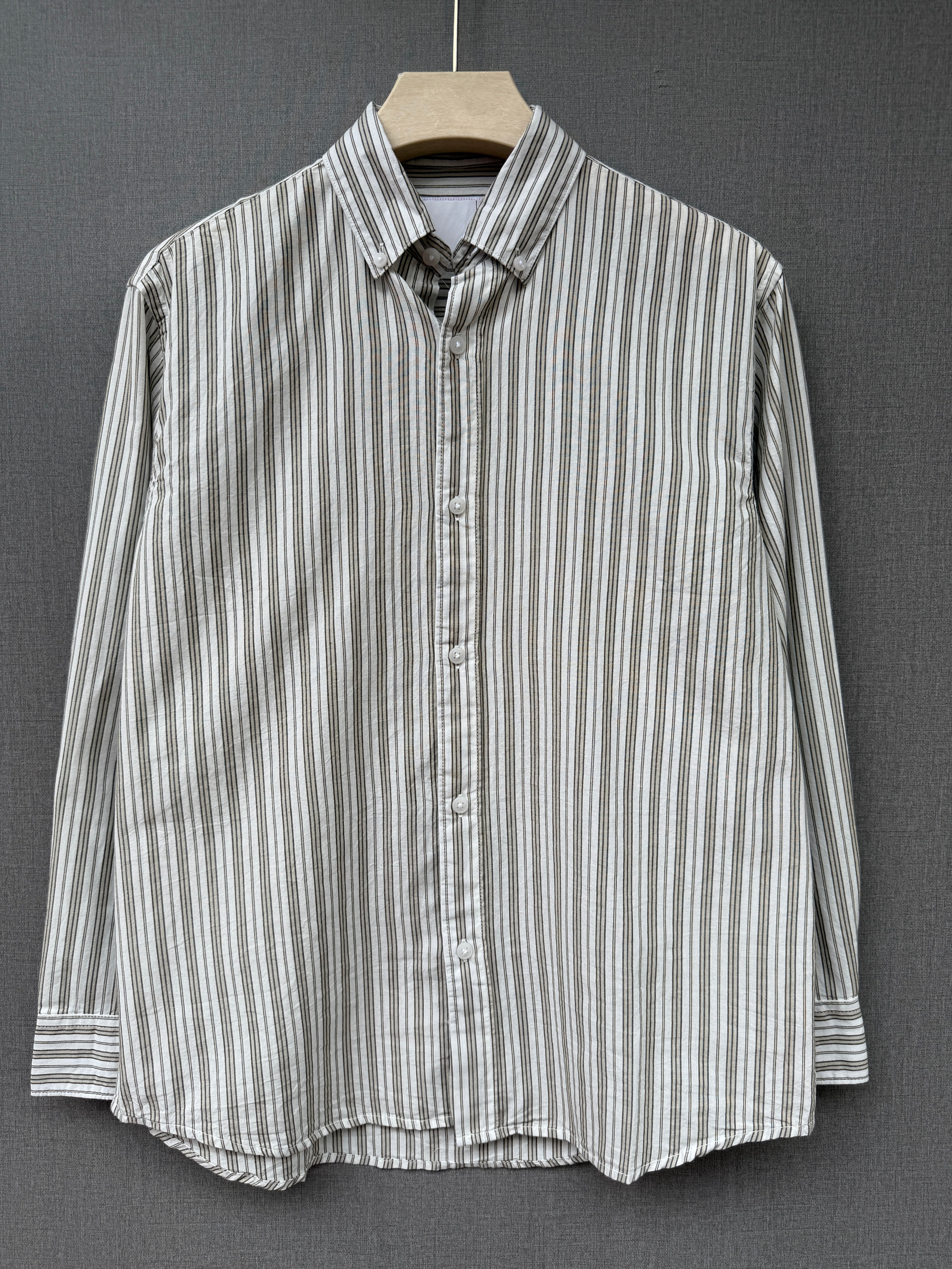 Premium Stripe Shirt - Stone Grey