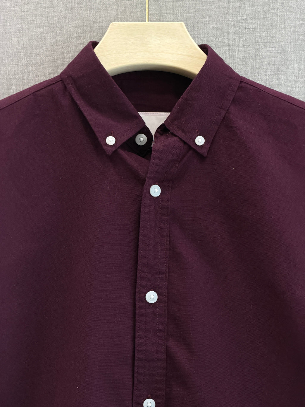 Classic Cotton Linen Shirt - Burgundy