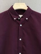 Classic Cotton Linen Shirt - Burgundy