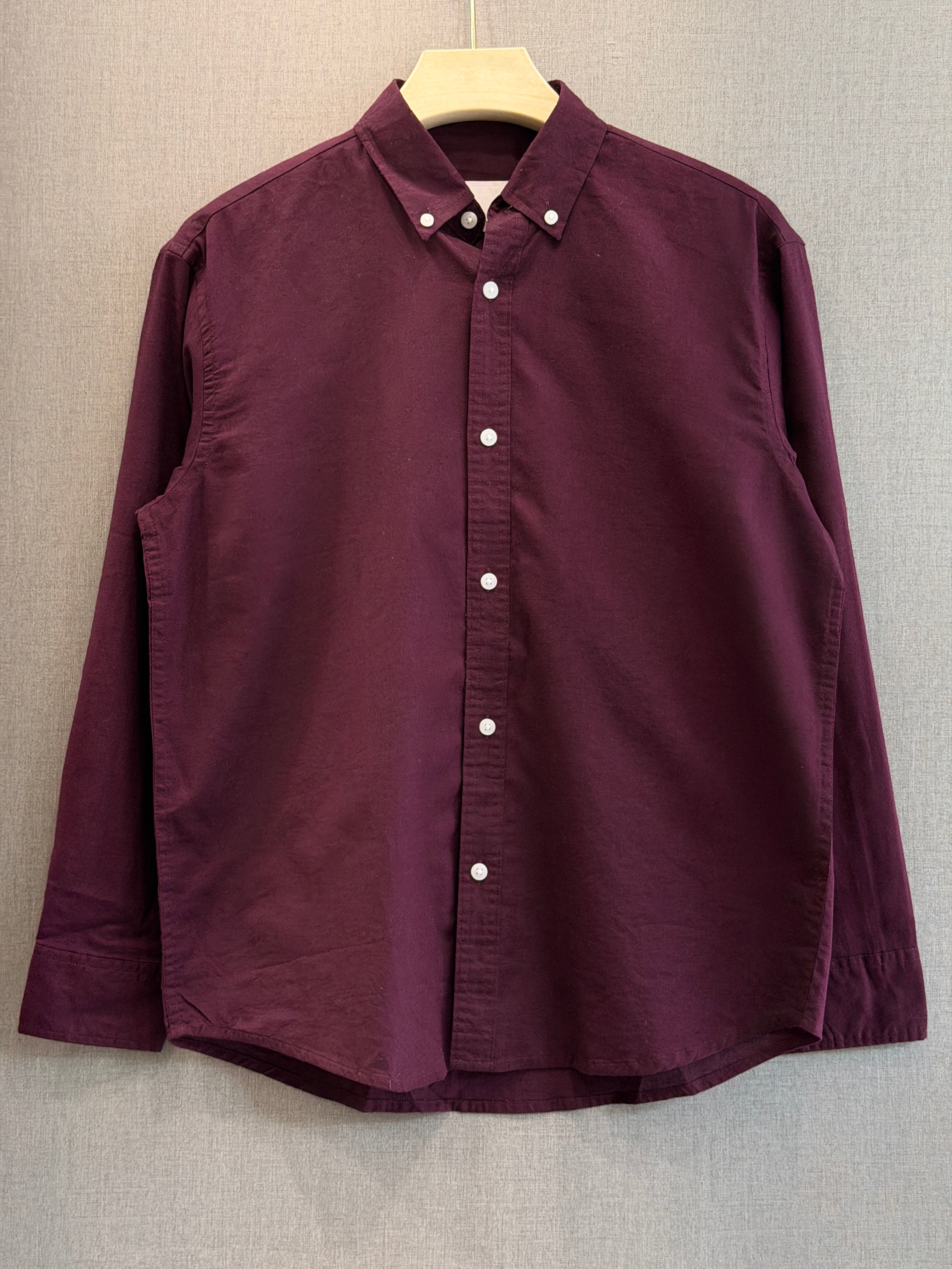 Classic Cotton Linen Shirt - Burgundy