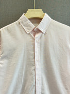 Classic Cotton Linen Shirt - Soft Pink