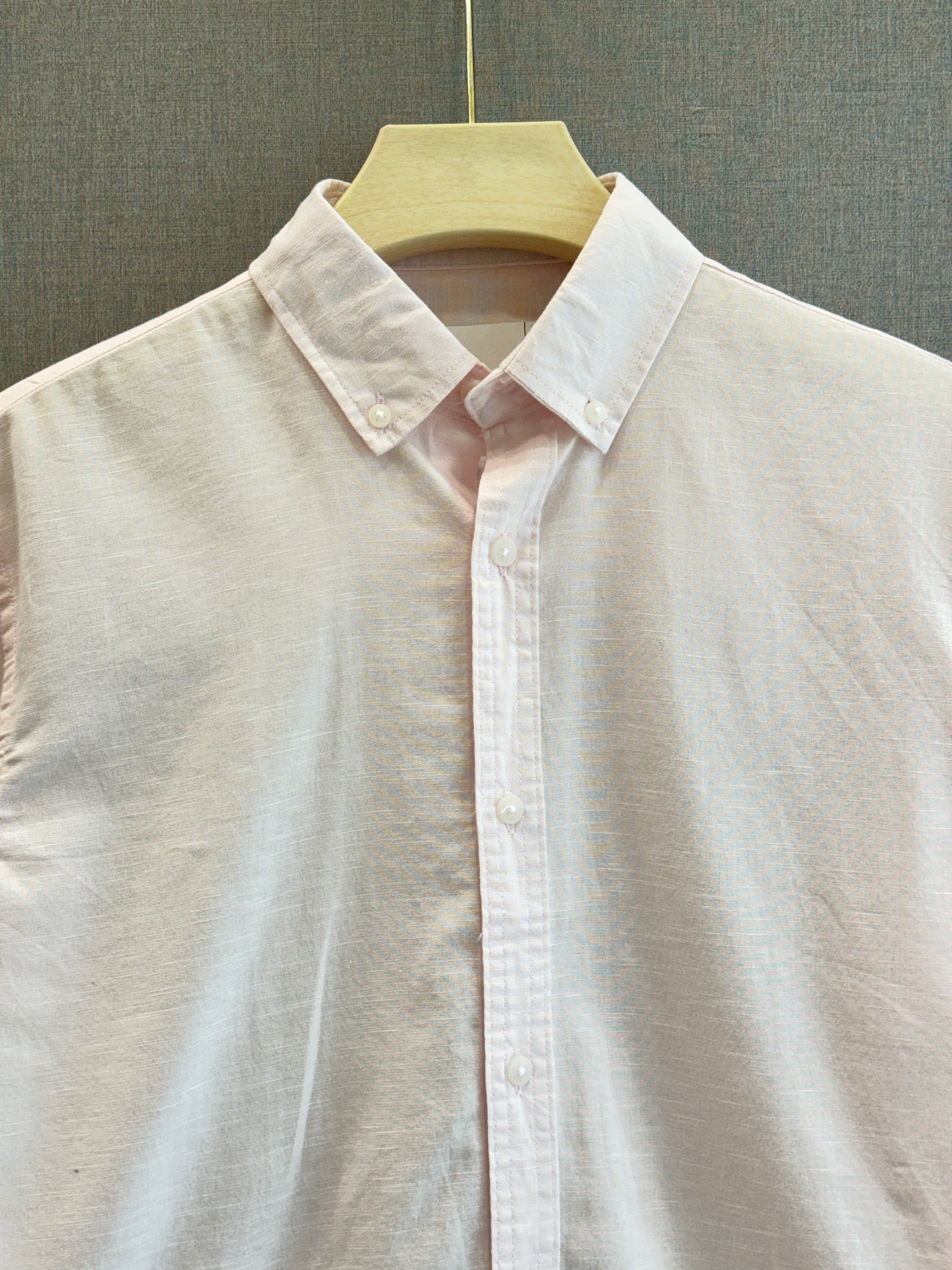 Classic Cotton Linen Shirt - Soft Pink