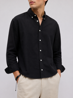 Classic Cotton Linen Shirt - Black