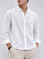 Classic Cotton Linen Shirt - White