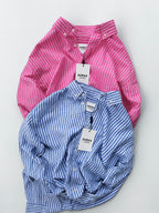 Premium Stripe Shirt - Fuchsia Pink