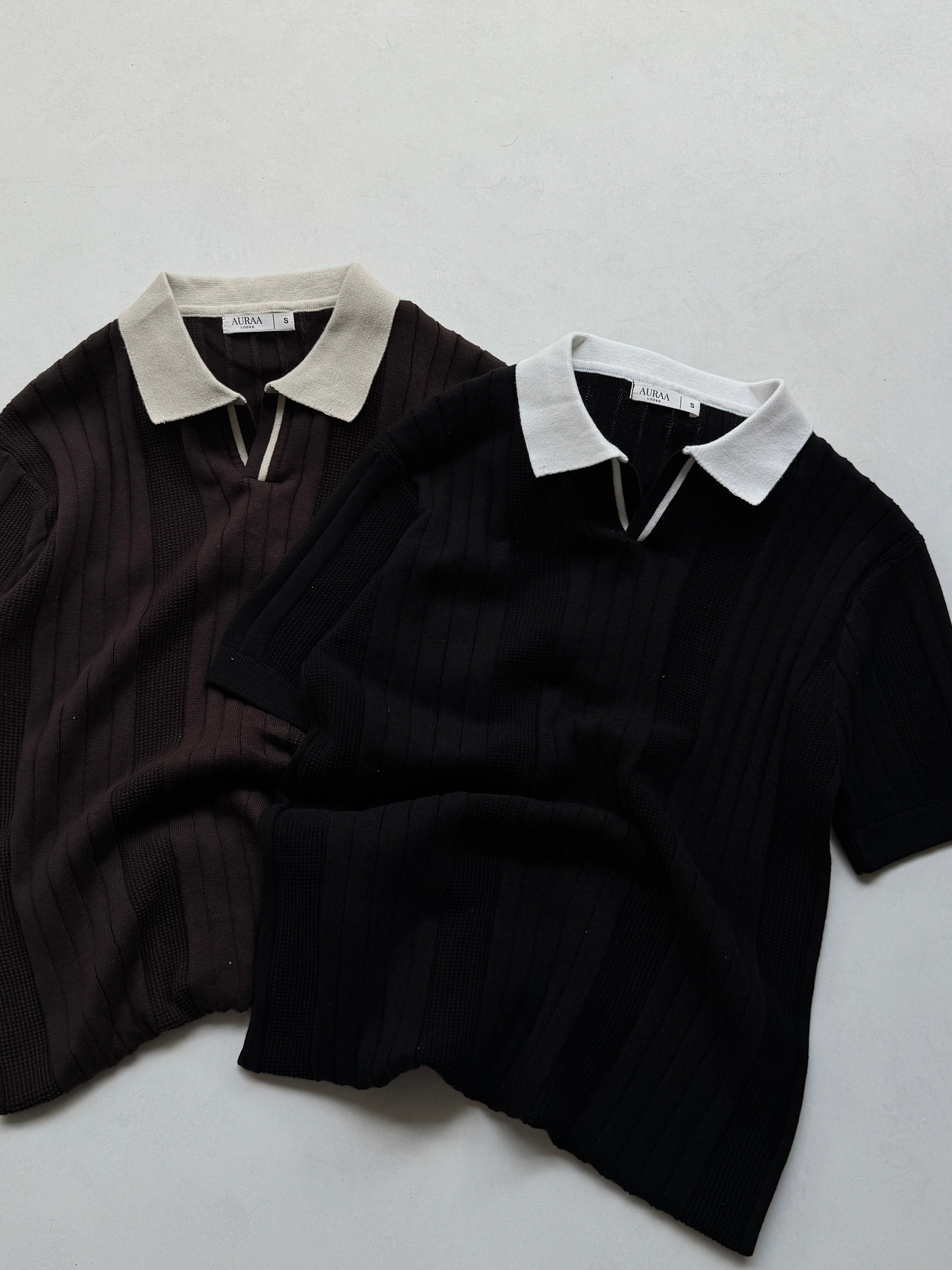 Signature Knit Polo - Midnight Black