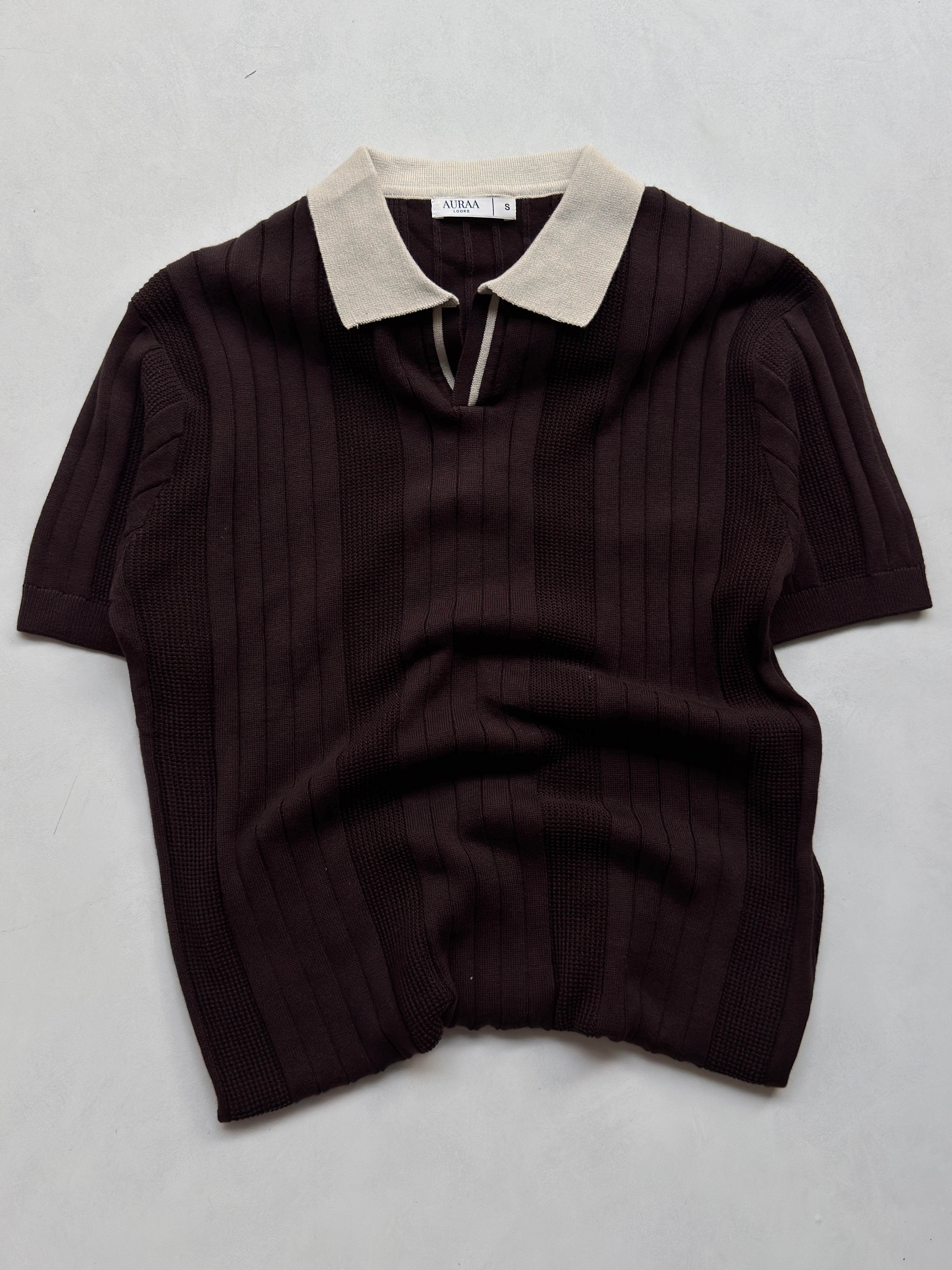 Signature Knit Polo - Espresso Brown