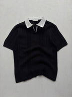 Signature Knit Polo - Midnight Black