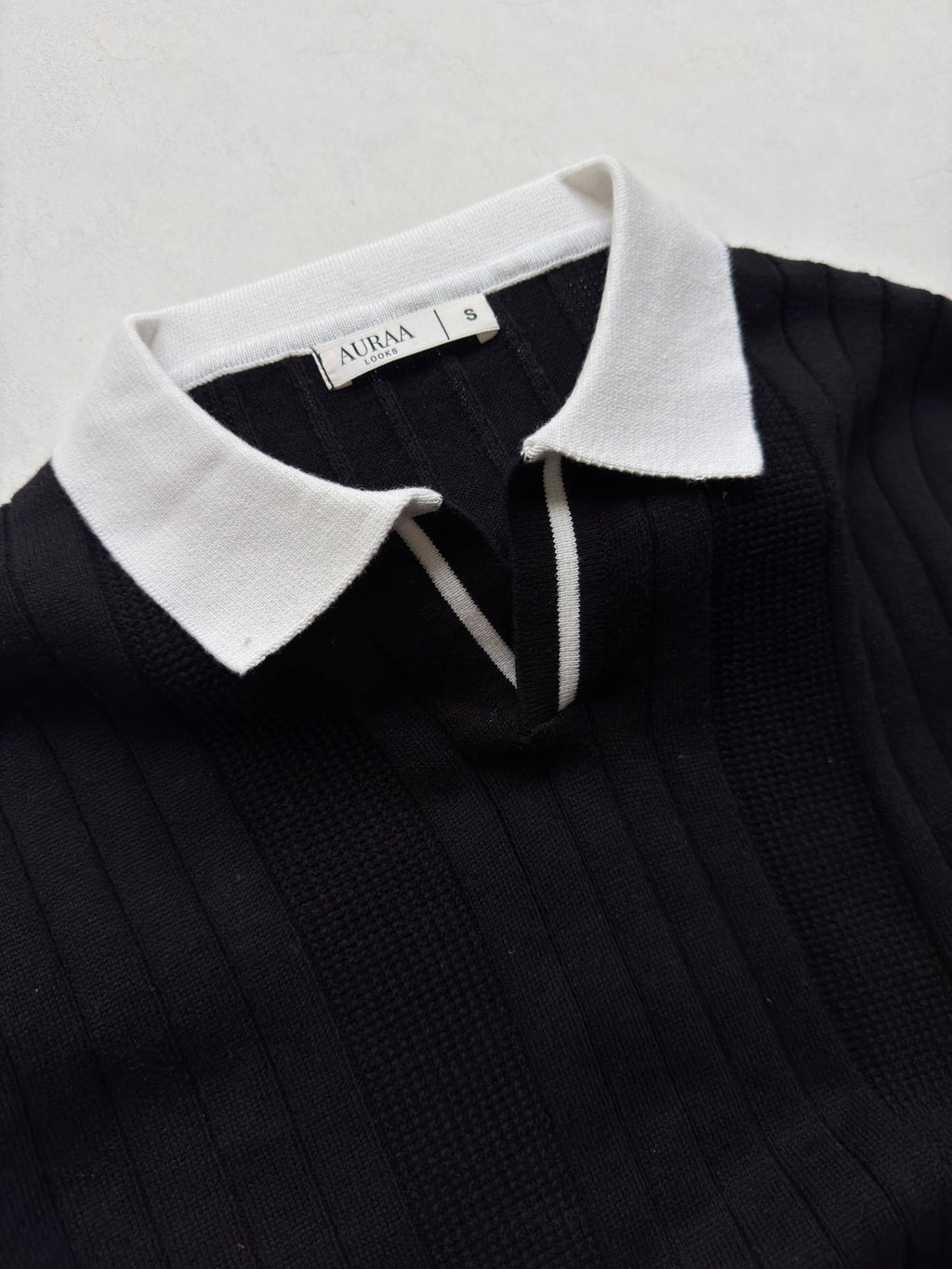Signature Knit Polo - Midnight Black