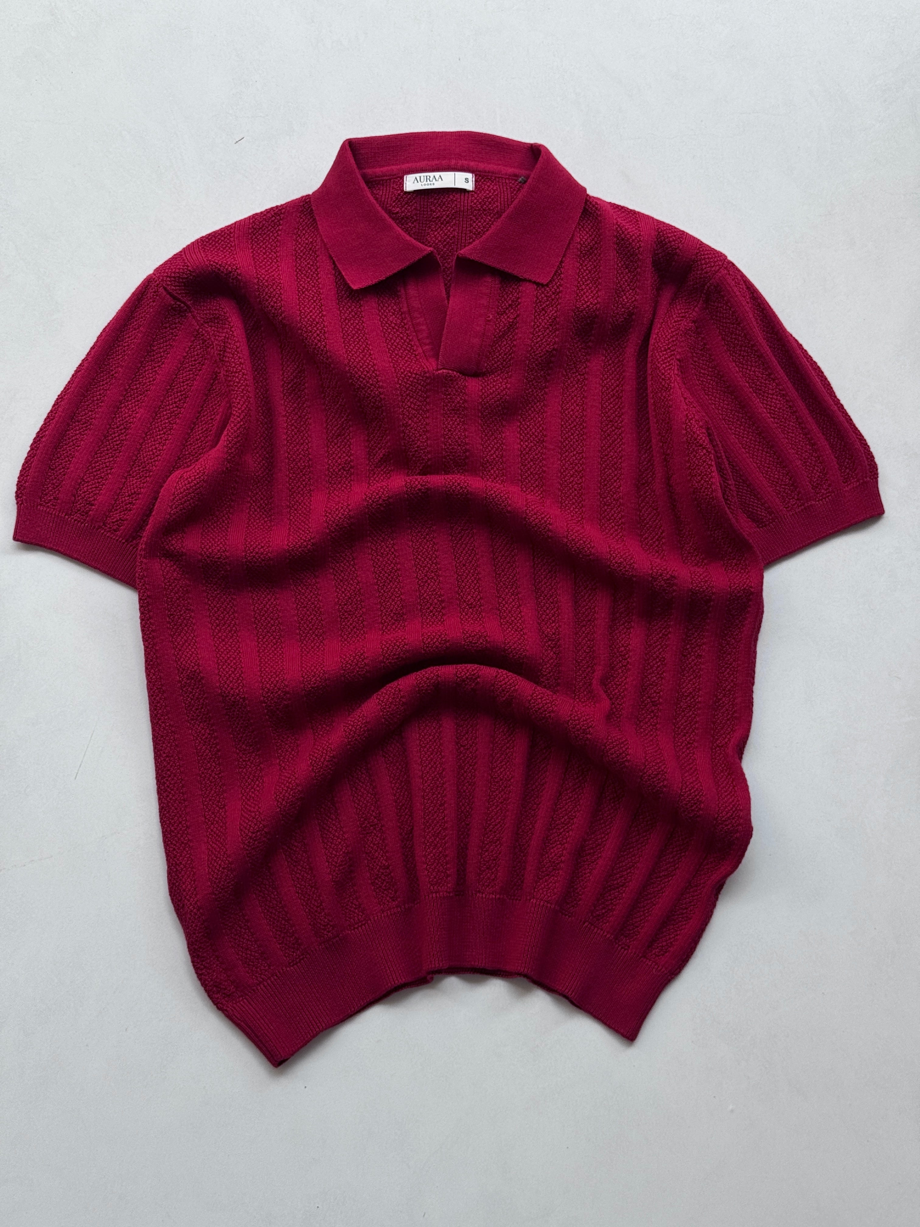 Legacy Knit Polo - Crimson Red