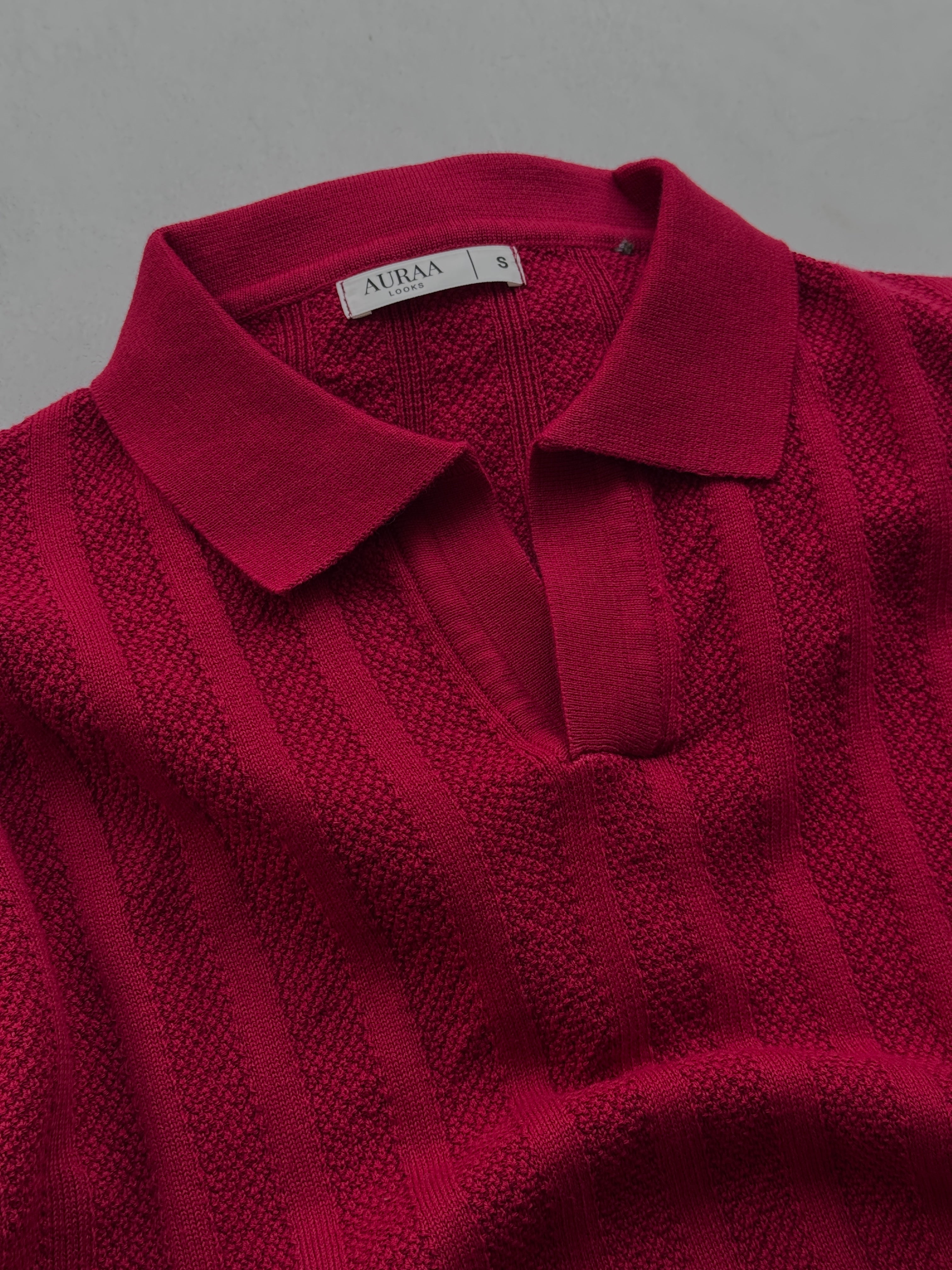 Legacy Knit Polo - Crimson Red