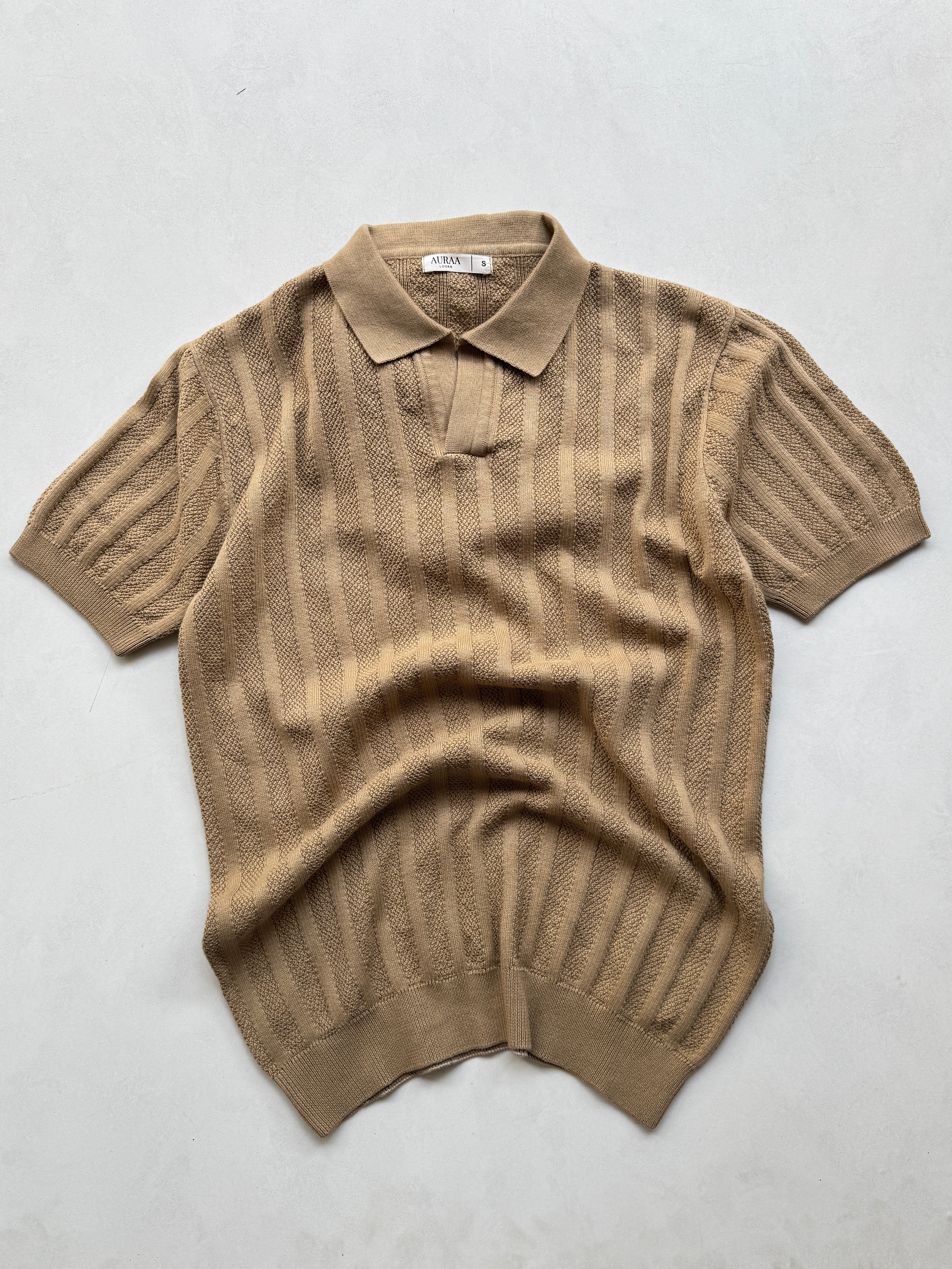 Legacy Knit Polo - Sand Beige