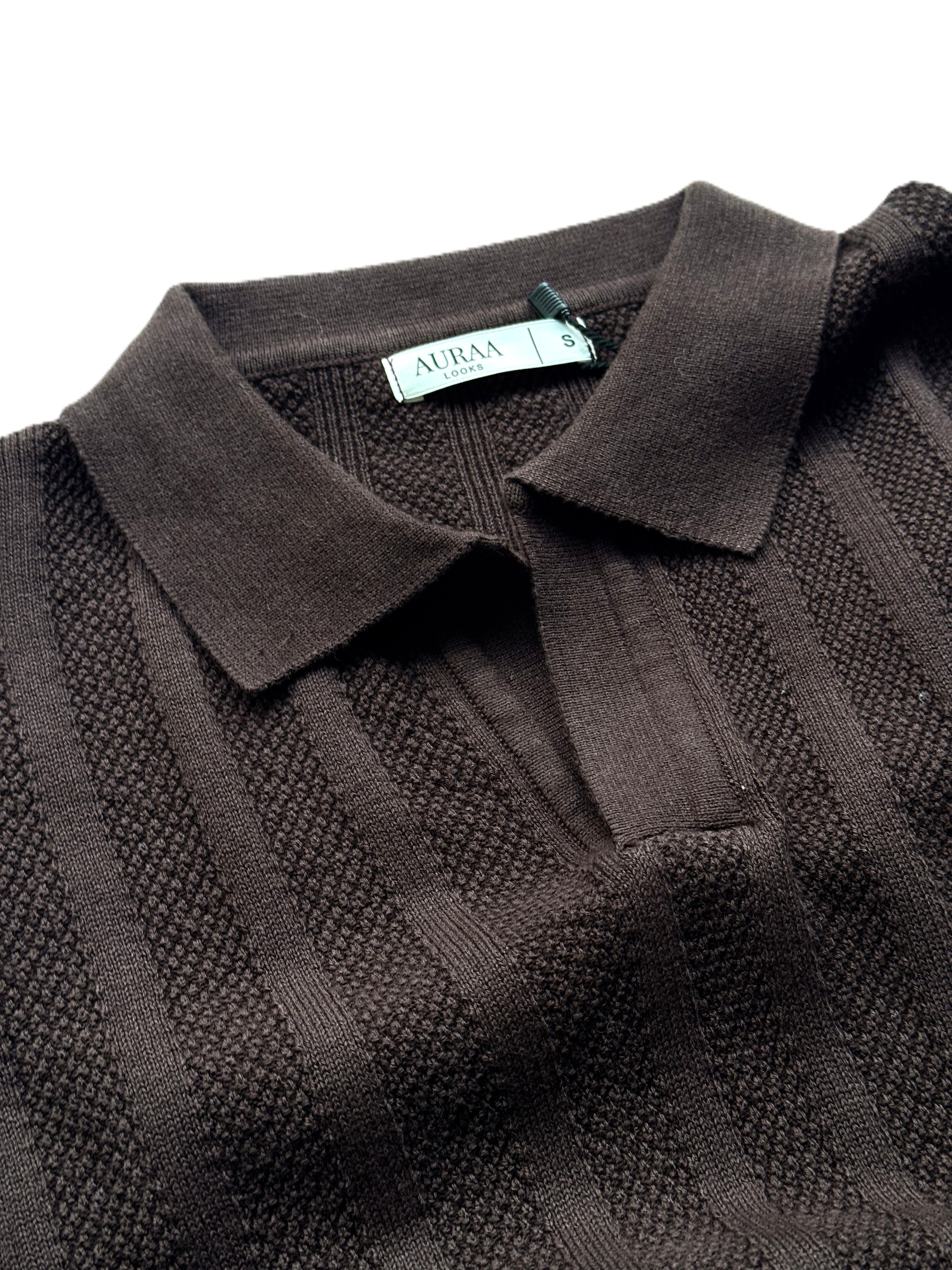 Legacy Knit Polo - Mocha Brown