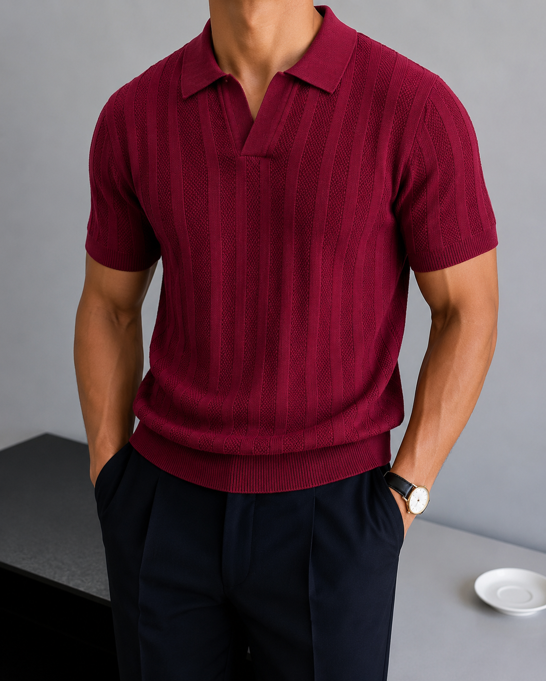 Legacy Knit Polo - Crimson Red
