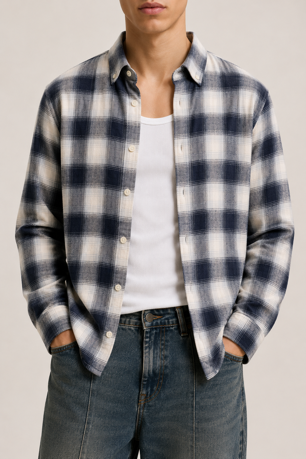 Signature Flannel Shirt - Navy Blue