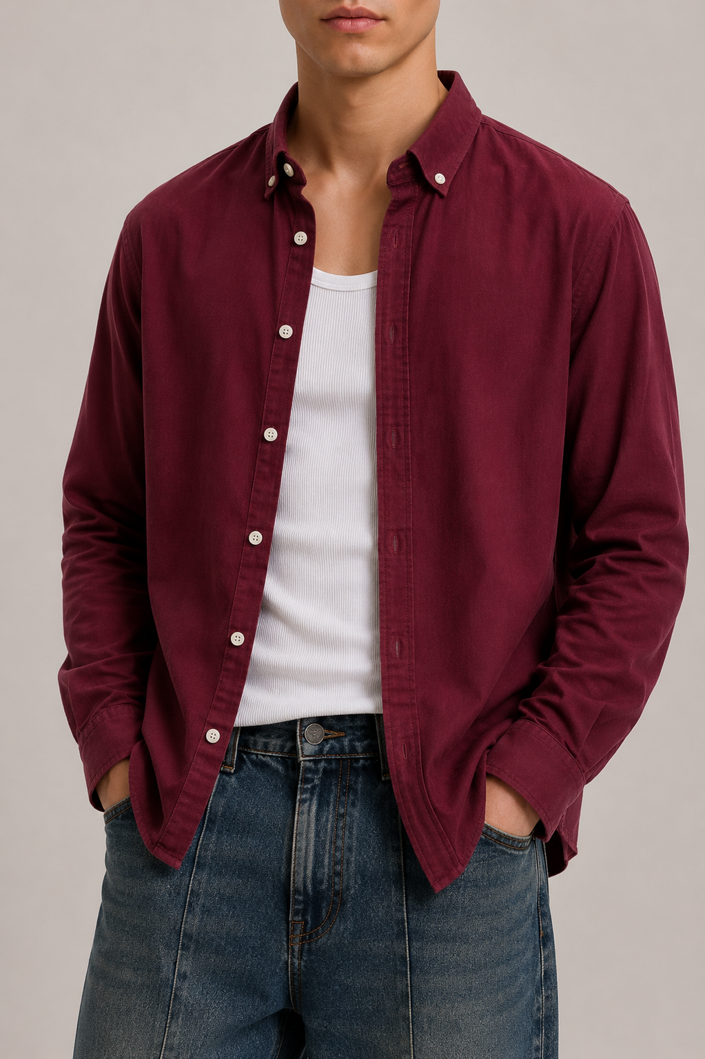 Signature Oxford Shirt - Burgundy