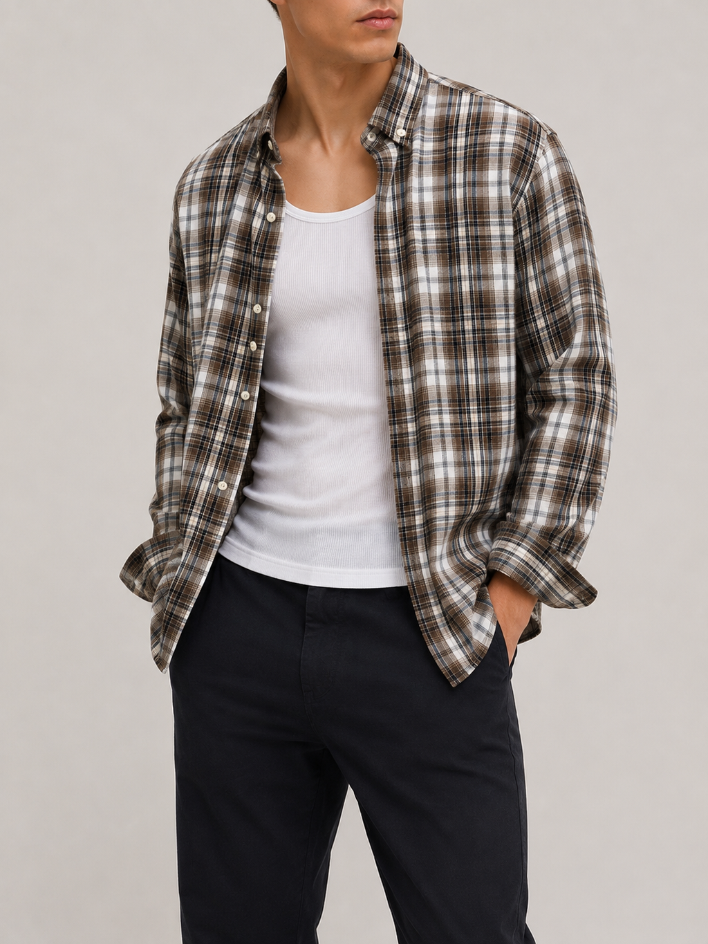 Select Flannel Shirt - Brown Plaid