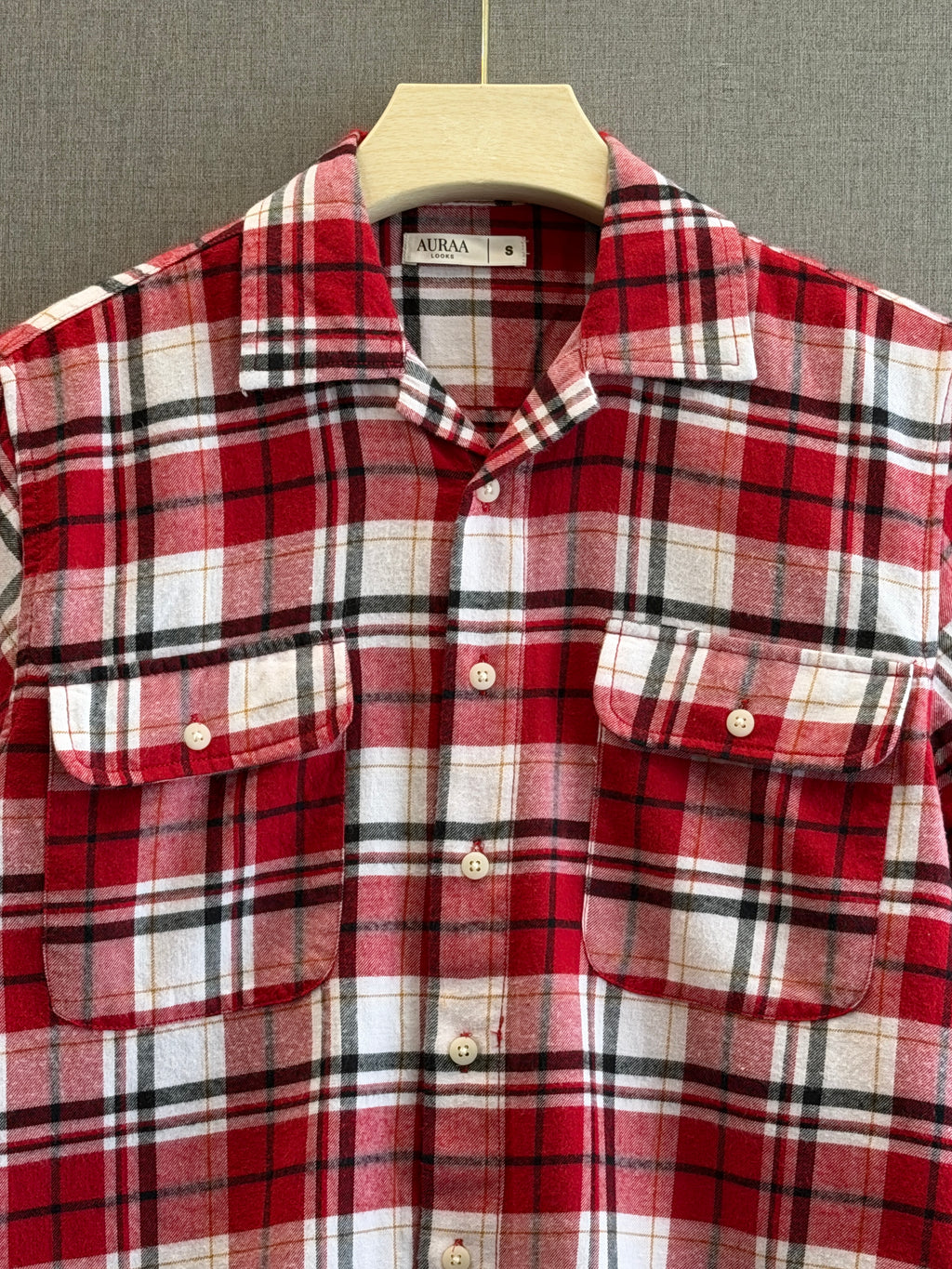 Utility Boxy Fit Flannel Shirt - Red White