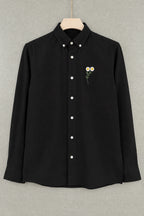 Daisy Embroidered Shirt - Black